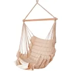 SoftChair Creme - uni natur weiß, gepolstert, FSC zertifizierter wetterfester Hängesessel mit Fußablage by MacaMex MA-11506 color beige