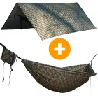 Offroad Reisehängematte + UPF50+ Thermo Isolierung Tarp Camo + Befestigung by Hideaway Outfitters HO-91101 color camouflage