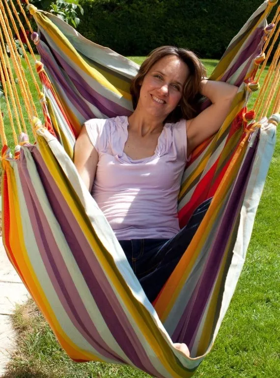 Goutime Hngeschaukel Stuhl - Groe Hngematte Mit Weicher Baumwolle, 2  Sitzkissen, Hngesessel Fr Indoor & Outdoor Bis 150 Kg (Blau Und Grn)  Boho Hngesessel