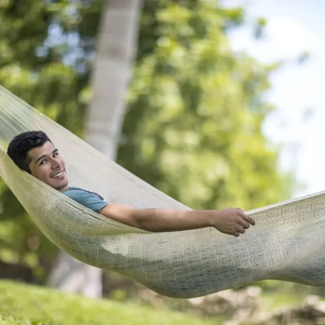 Mexikanische Netzhängematte Single grande natural white by MacaMex MA-00110 color natur / beige