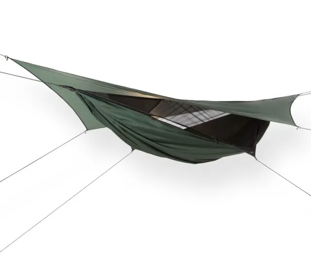 Expedition Asym ZIP Reisehängematte mit Moskitonetz und Tarp bis 183 cm Körpergröße by Hennessy Hammocks MA-02074 color grün