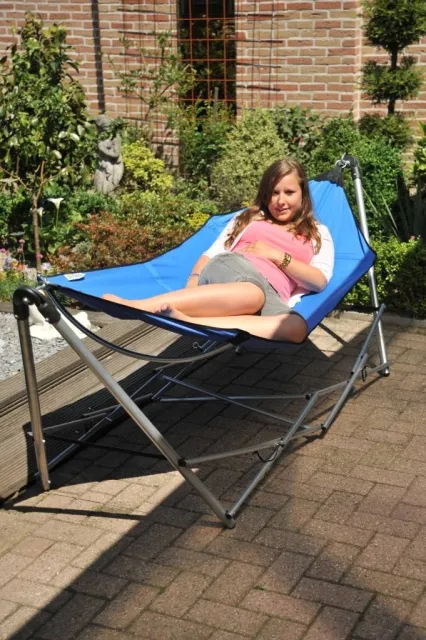 Foldable - Portable Hängematte mit Gestell by Tysco TY-40-0902 color blau