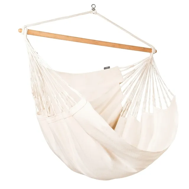 Habana Latte-Hängestuhl Kingsize aus Bio-Baumwolle natur weiß by LaSiesta LS-HAL21-X1 color weiss