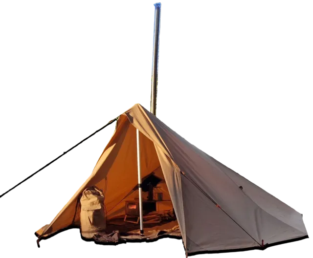 Hot Tarp Natural 4 x 3 mit Kaminöffnung by Bushmen BU-HOTACO4X3na 