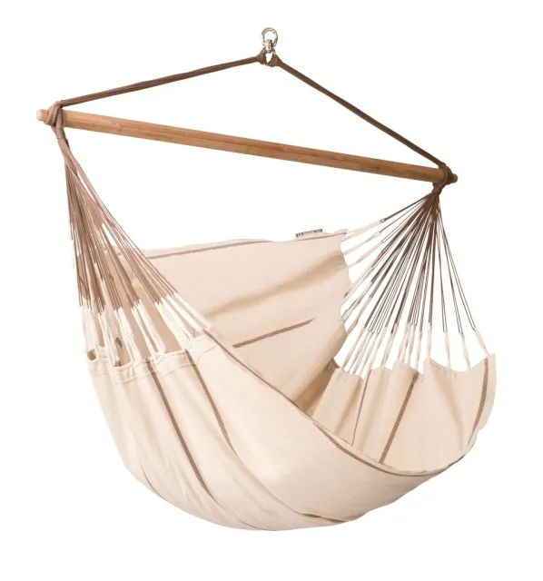 Habana Bio Lounger nougat - Hängestuhl aus Biobaumwolle beige by LaSiesta LS-HAL21-1 color beige
