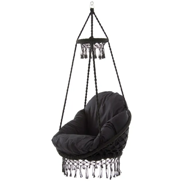 Macrame Sessel mit Rahmen Eclipse - dunkelblau by Vivere VI-MACRAME-03 color schwarz