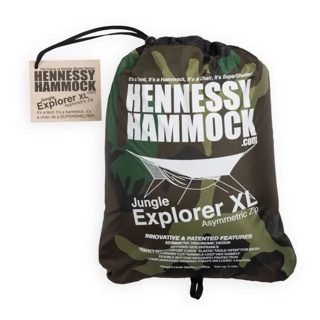 Jungle Explorer ZIP Woodland XL by Hennessy Hammocks HH-M138 color camouflage