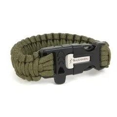 Camping Armband mit Feuerstarter und Pfeife 3 Meter Paracord Seil oliv