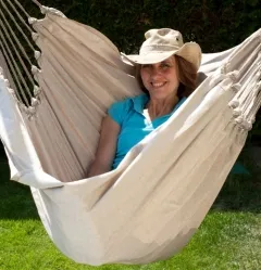 Cayo grande Natur - Hängestuhl aus Südamerika natur- weiss Baumwolle by MacaMex MA-11100 color natur / beige