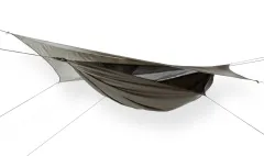 Explorer Asym Classic - Outdoor Hängematte mit Moskitonetz und Tarp, Einstieg von unten bis 213 cm Körpergröße by Hennessy Hammocks MA-02009 color braun
