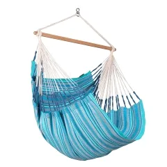 Habana Azure - Hängestuhl Comfort aus Bio-Baumwolle blau