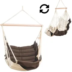 SoftChair Terra FSC™ zertifiziert Hängesessel gepolstert braun-creme wetterfest by MacaMex MA-11502 color braun