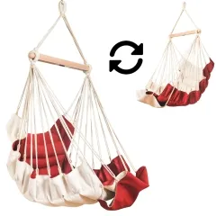 SoftChair Hot Chocolate FSC™ zertifiziert Hängesessel gepolstert rot-creme wetterfest by MacaMex MA-11501 color rot