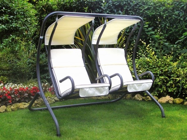 Hollywoodschaukel für zwei Personen ecru by MacaMex DO-10-OLD color natur / beige