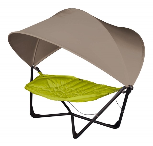 XXL Lounger Hängematte Serenety wasabi with sunshade taupe by LaSiesta LS-SRO154-U6 color grün