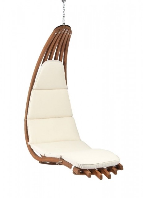 Wave wooden hanging chair Polyester ecru by Jag JA-054573-OLD color natur / beige