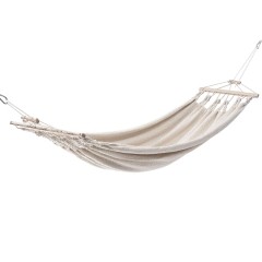 Einzel-Stabhängematte Baumwolle beige
