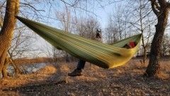 Ultraleichte Hängematte grün mit Whoopie slings