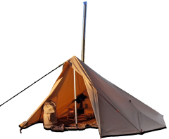 Hot Tarp Natural 3 x 3 mit Öffnung für Rauchfang