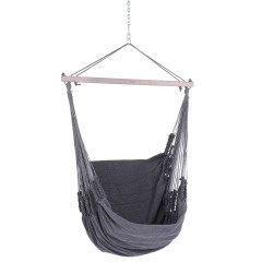 Hängesessel Baumwolle grau