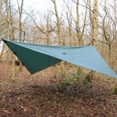 DD Tarp PRO Zeltdach 3 x 3 m olivgrün mit 21 Montagepunkten und  Schnallen zum Verbinden