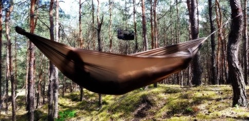 Bushmen ultralight hammock dark green including suspension