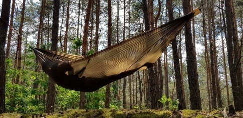 Bushmen ultralight hammock dark green including suspension