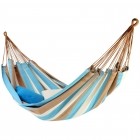 Brasil Comfort Premium Pantanal Doppel Hängematte Baumwolle braun, blau, weiß by MacaMex MA-01085 color blau